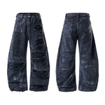 6223913146184,6223913146185,6223913146186,6223913146187, Heavy-Duty Distressed Wide-Leg Street Pants