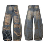 6223913146188,6223913146189,6223913146190,6223913146191, Heavy-Duty Distressed Wide-Leg Street Pants