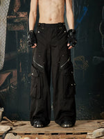 Heavy-Duty Multi-Pocket Wide Leg Cargo Pants 1