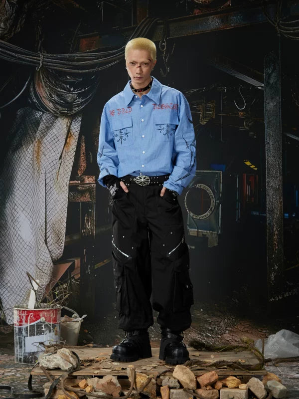 Heavy-Duty Multi-Pocket Wide Leg Cargo Pants 5