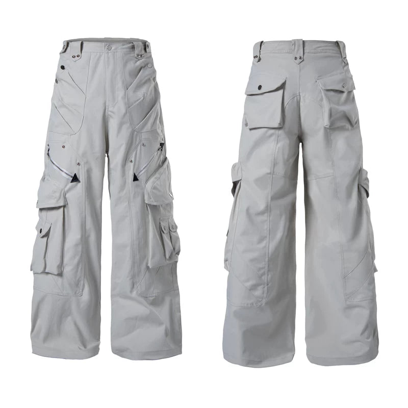 6032183636685,6032183636686,6032183636687,6032183636688, Heavy-Duty Multi-Pocket Wide Leg Cargo Pants