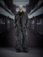 Heavy-Duty Patchwork Slim Fit Leather Jacket 4