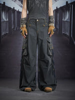 Heavy-Duty Wide Leg Multi-Pocket Cargo Pants 1