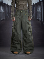 Heavy-Duty Wide Leg Multi-Pocket Cargo Pants 2
