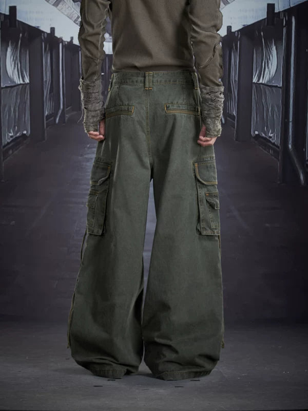 Heavy-Duty Wide Leg Multi-Pocket Cargo Pants 3