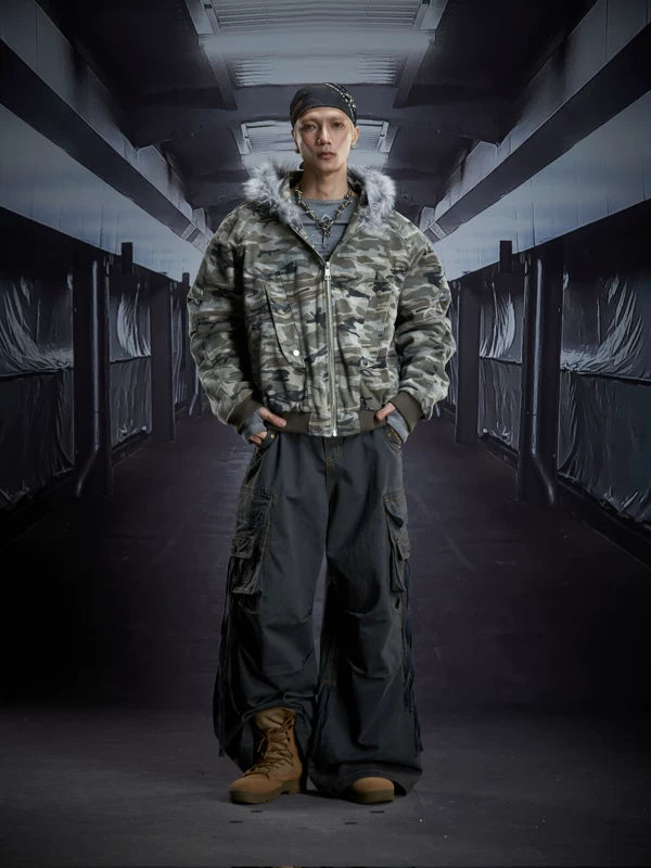 Heavy-Duty Wide Leg Multi-Pocket Cargo Pants 4