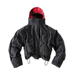 Heavy Washed Canvas Hooded Down Bomber Jacket 1