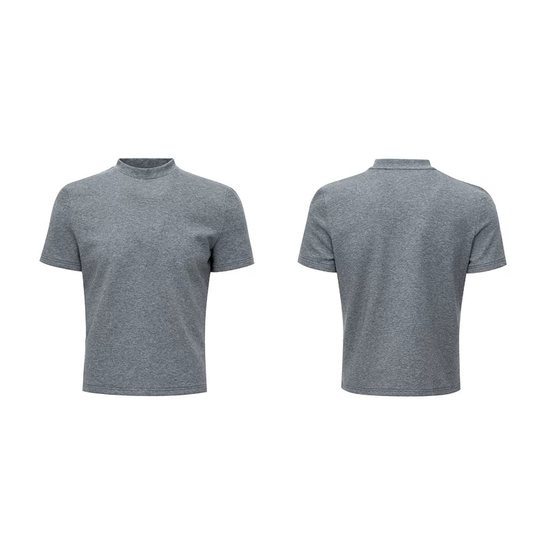 6209738459370,6209738459371,6209738459372,6209738459373, Heavyweight Air Layer Mock Neck T-Shirt