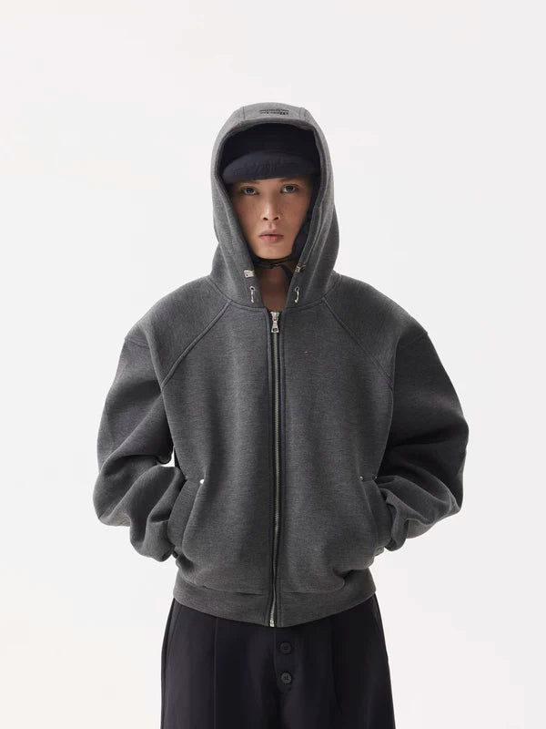 Heavyweight Boxy Zip-Up Hooded Sweatshirt 1