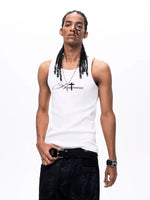 Heavyweight Cotton Cross Print Slim Vest 3