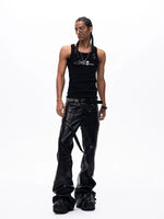 Heavyweight Cotton Cross Print Slim Vest 4