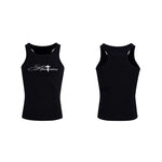 6042833612066,6042833612067,6042833612068,6042833612069, Heavyweight Cotton Cross Print Slim Vest