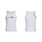 6042833612070,6042833612071,6042833612072,6042833612073, Heavyweight Cotton Cross Print Slim Vest