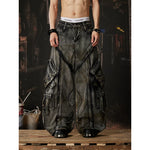 6223925098203,6223925098204,6223925098205,6223925098206, Heavyweight Distressed Multi-Pocket Wide-Leg Pants