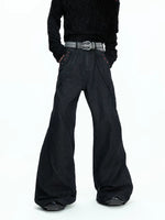 Heavyweight Distressed Washed Flare Jeans 4