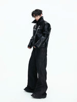 Heavyweight Distressed Washed Flare Jeans 5