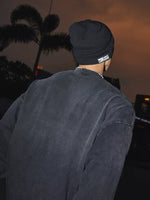 Heavyweight Distressed Zipper Long-Sleeve Sweatshirt 4