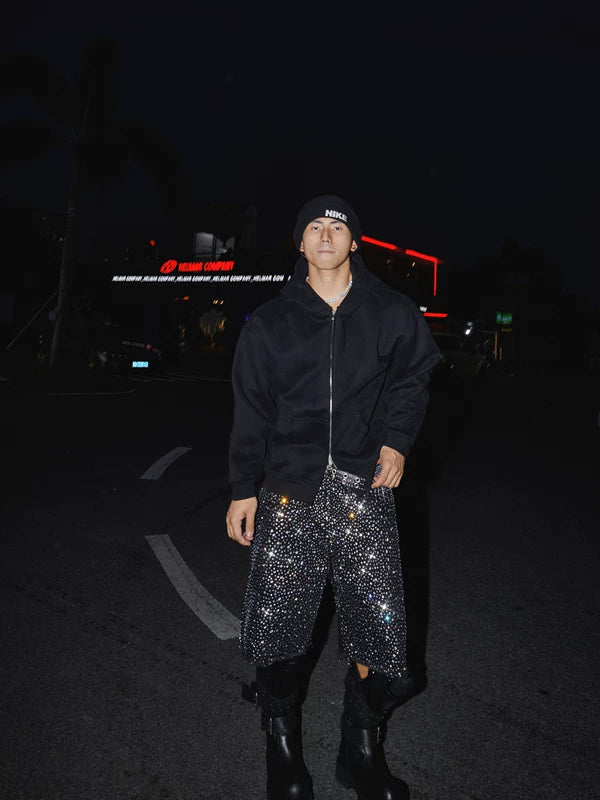 Heavyweight Double Zipper Hooded Sweatshirt Jacket 3