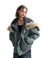 Heavyweight Fur Collar Flight Bomber Jacket 1