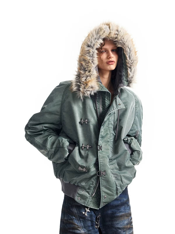 Heavyweight Fur Collar Flight Bomber Jacket 2