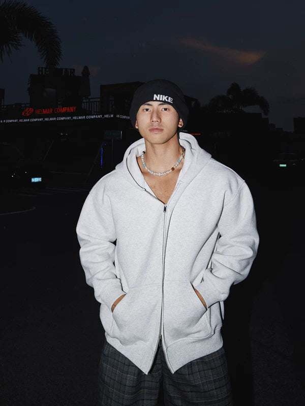 Heavyweight Loose Fit Double Zipper Hoodie 3
