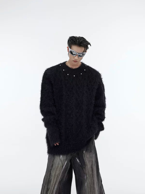 Heavyweight Metal Button Knit Sweater 1