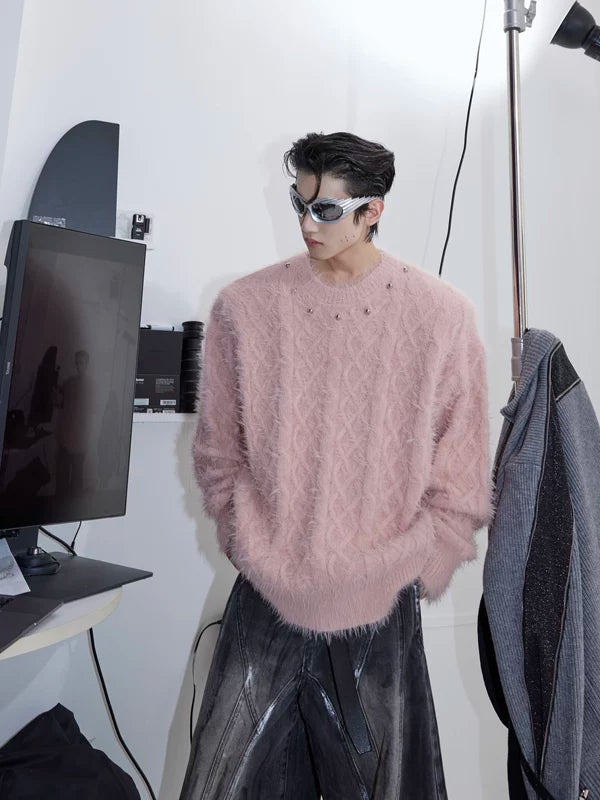 Heavyweight Metal Button Knit Sweater 3