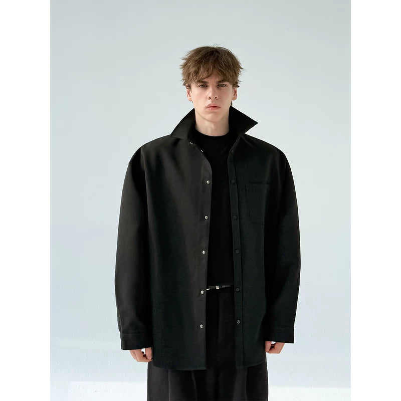 Heavyweight Oversized Minimalist Shirt Jacket 5