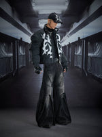 Heavyweight Puffer Jacket with Flame Applique 4