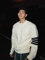 Heavyweight Ribbed Knit Crewneck Sweater 1