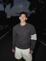 Heavyweight Ribbed Knit Crewneck Sweater 3