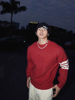 Heavyweight Ribbed Knit Crewneck Sweater 4