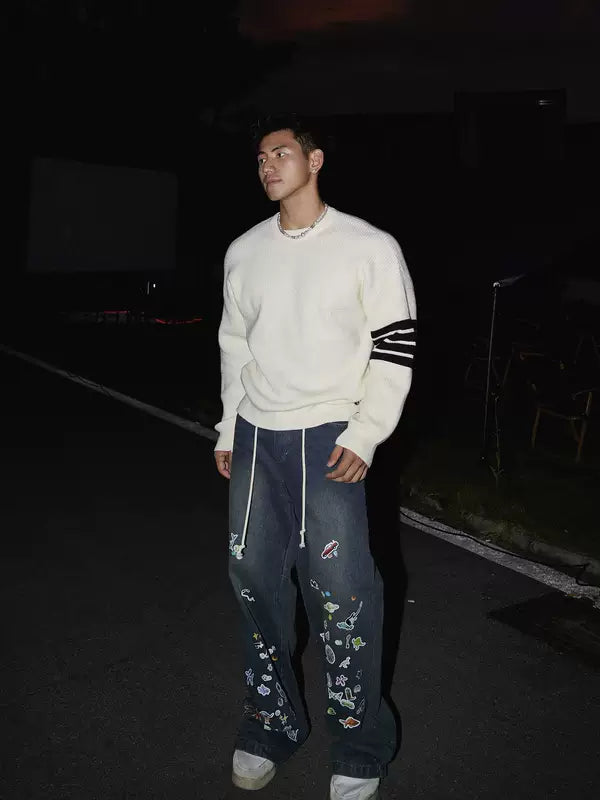 Heavyweight Ribbed Knit Crewneck Sweater 5