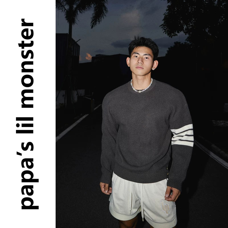 5768853559521,5768853559522,5768853559523,6140687006863, Heavyweight Ribbed Knit Crewneck Sweater