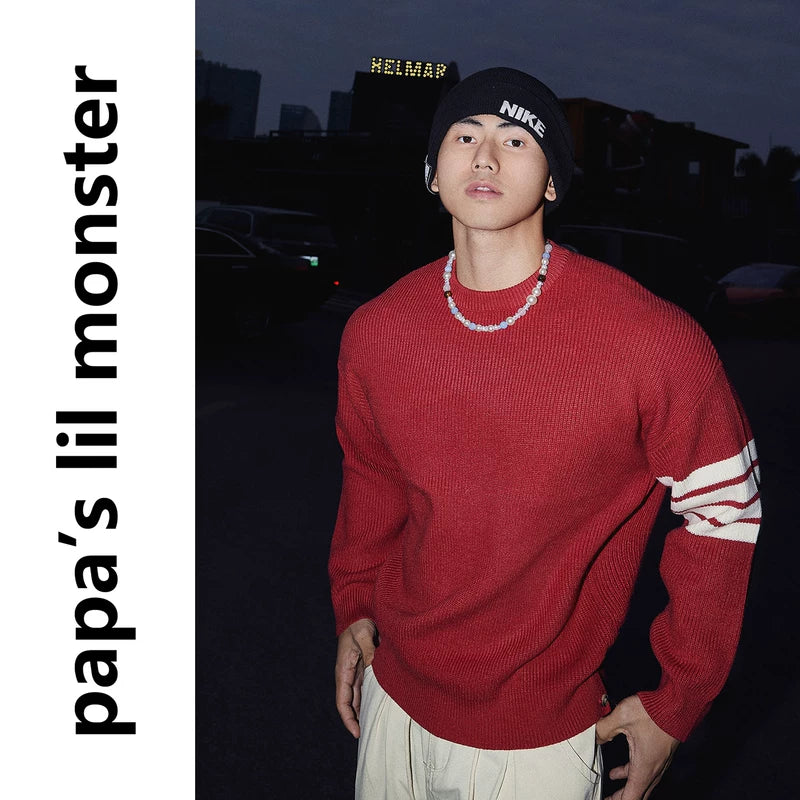 5853918179263,5853918179264,5853918179265,6140687006860, Heavyweight Ribbed Knit Crewneck Sweater