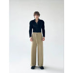 Heavyweight Straight-Leg Wide-Leg Belted Pants 5