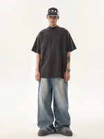 Heavyweight Washed Mock Neck T-Shirt 1