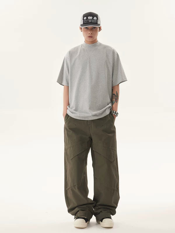 Heavyweight Washed Mock Neck T-Shirt 2