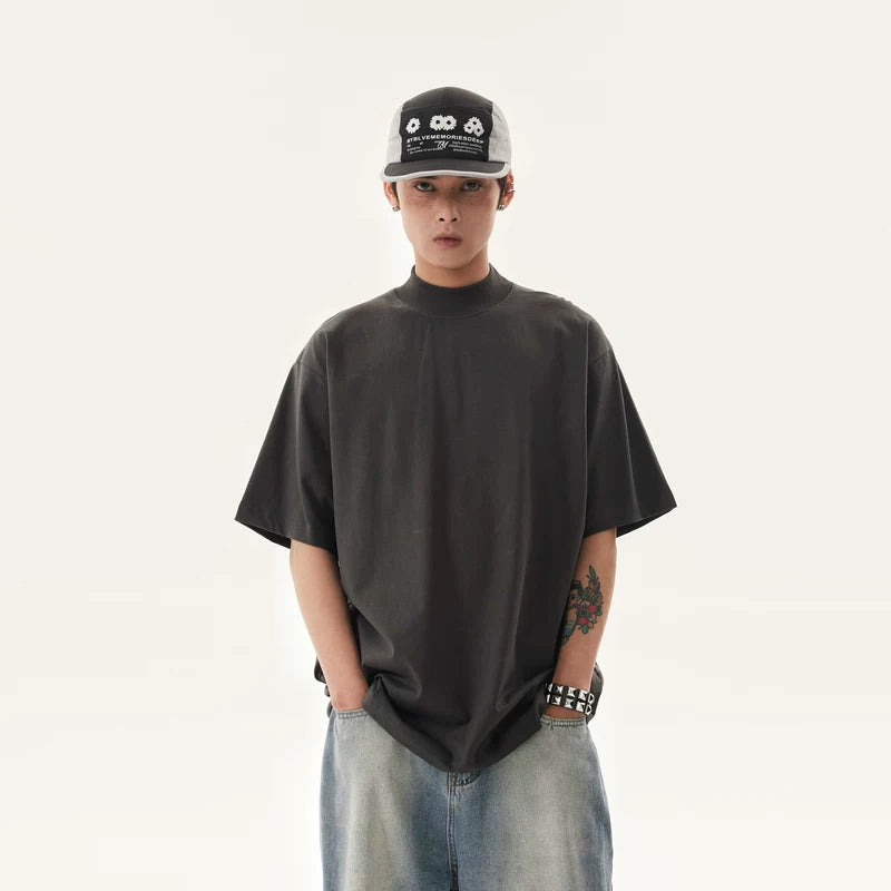 5496204434150,5496204434151,5496204434152,5496204434153, Heavyweight Washed Mock Neck T-Shirt