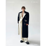Heavyweight Wool Colorblock Long Coat 1