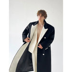 Heavyweight Wool Colorblock Long Coat 2