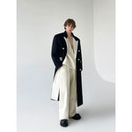 Heavyweight Wool Colorblock Long Coat 4
