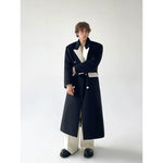 Heavyweight Wool Colorblock Long Coat 5