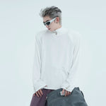 5244885518382,5244885518383,5244885518384,5244885518385, High-Neck Button Detail Padded Shoulder Shirt