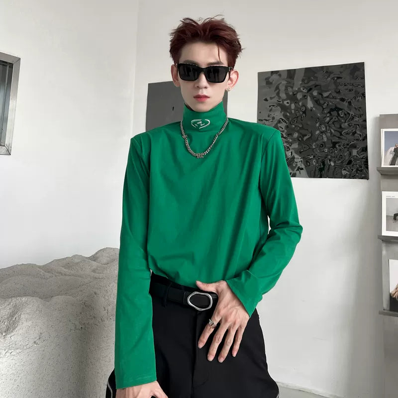 4899204217879,4899204217880,4899204217881,4899204217882, High-Neck Long-Sleeve T-Shirt