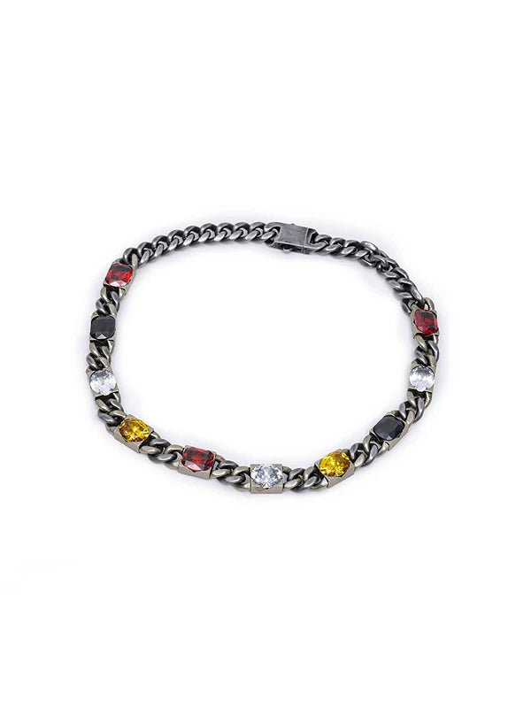 Hip Hop Zircon Titanium Steel Chain Necklace 5