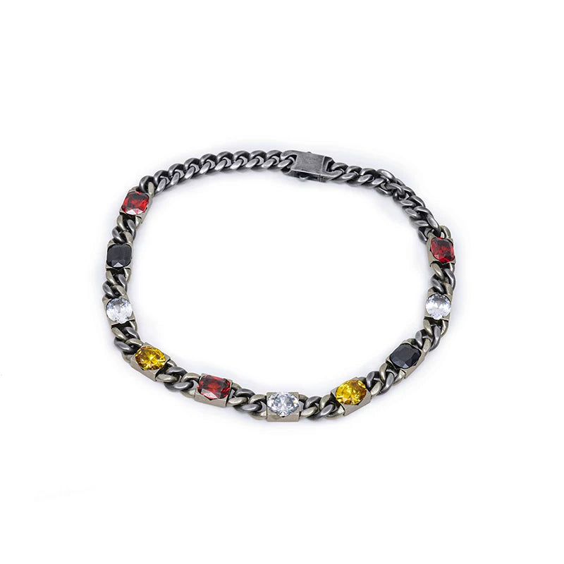 5887247360169, Hip Hop Zircon Titanium Steel Chain Necklace