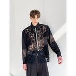 Hollow Lace 3D Floral Long-Sleeve Shirt 3