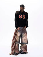 Hollow-Out Embroidered Badge Knit Sweater 3