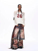 Hollow-Out Embroidered Badge Knit Sweater 4